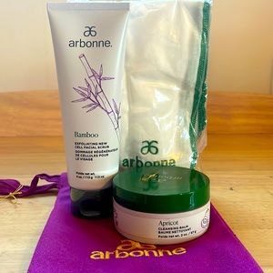 NWT Arbonne facial cleansing set w/ scrub and cleansing balm